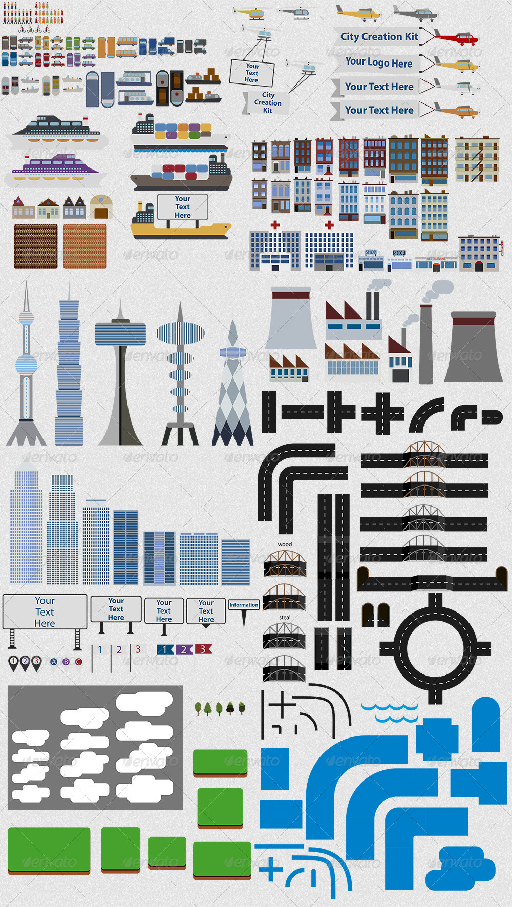 City Map Creation Kit by DanshinDesign | GraphicRiver